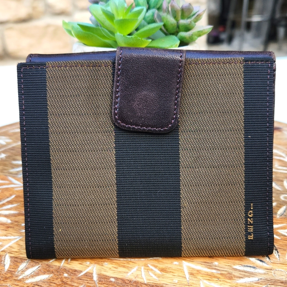 Fendi Pequin Double Snap Wallet